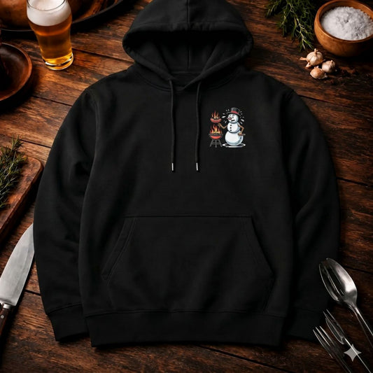 Für den Job brenne ich Oversized Hoodie – Schneemann Edition | Vor- & Rückendruck
