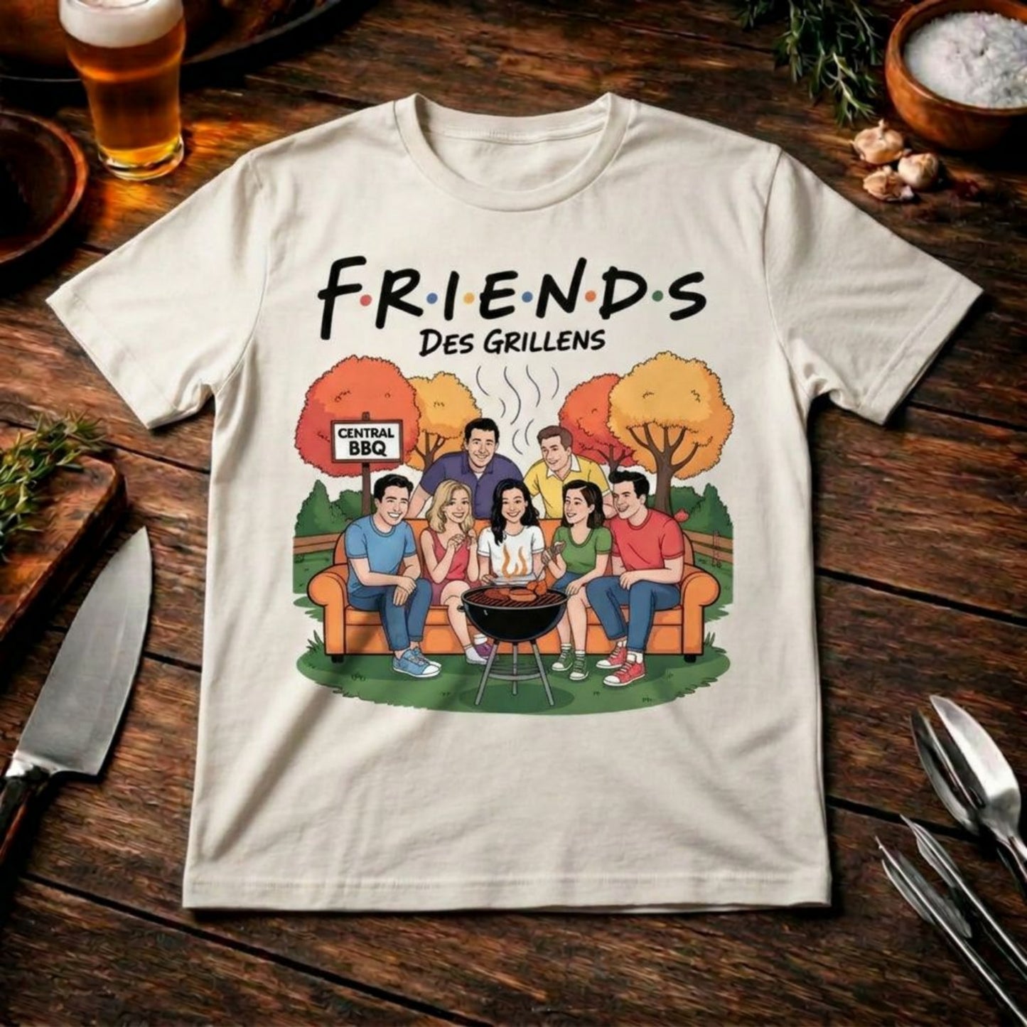 Friends des Grillens T-Shirt – Lustige BBQ Parodie | Meatware Serie