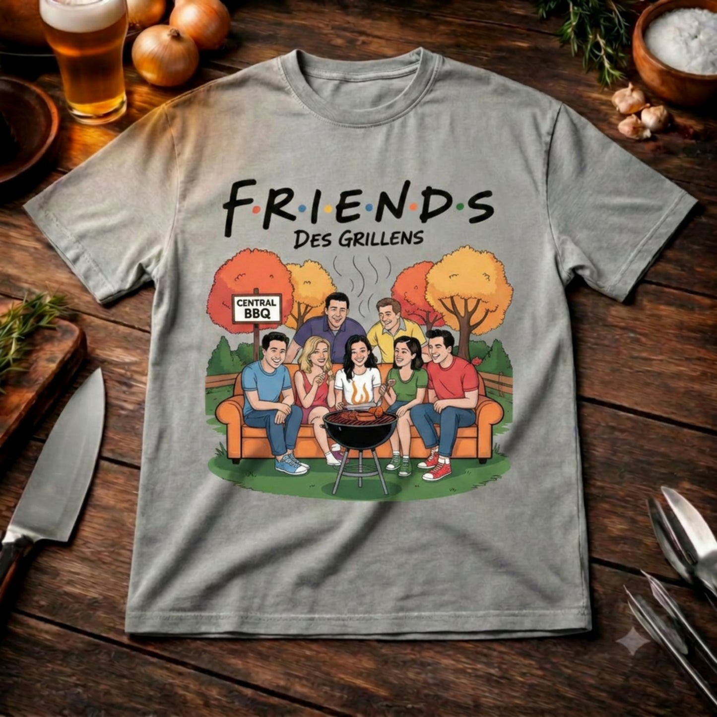 Friends des Grillens Oversized Shirt – Lustige BBQ Parodie | Heavy Cotton