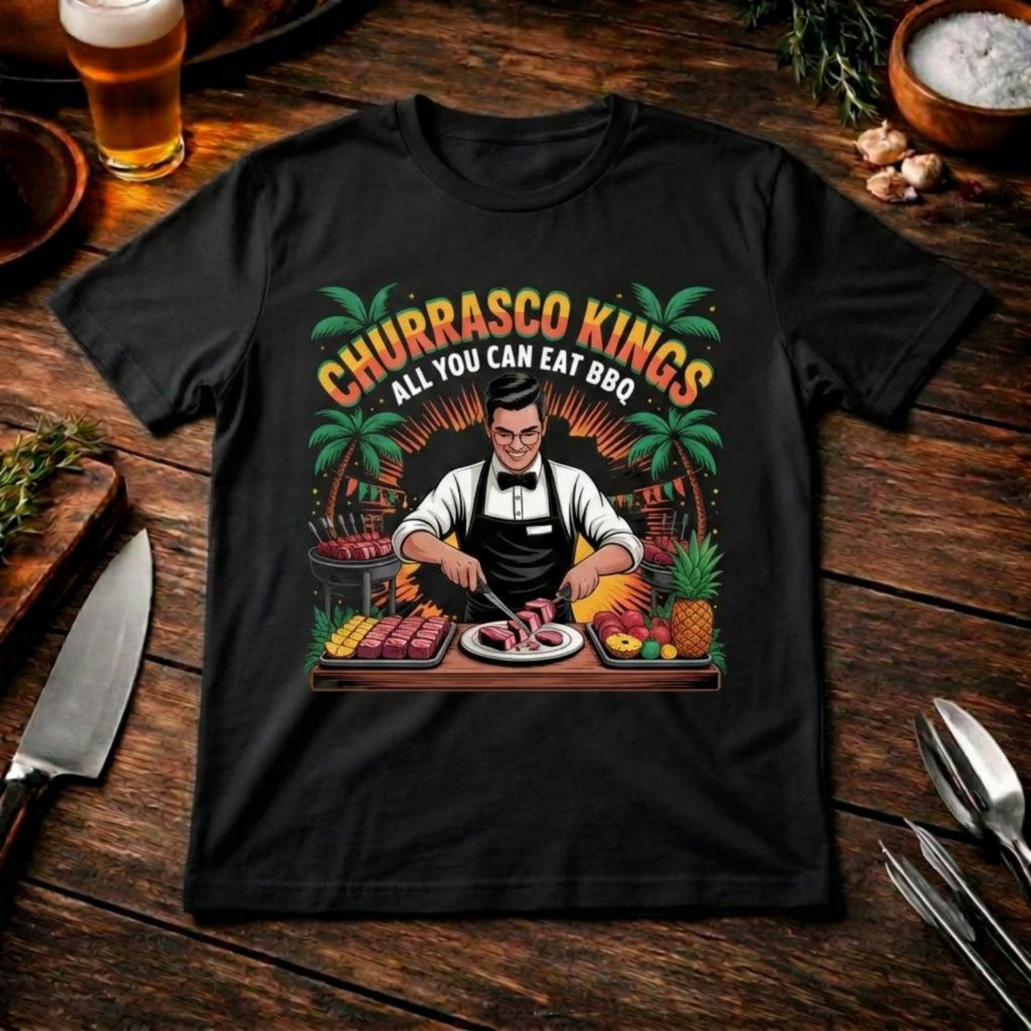 Churrasco Kings T-Shirt – All You Can Eat BBQ | Brasilianisches Rodízio Design