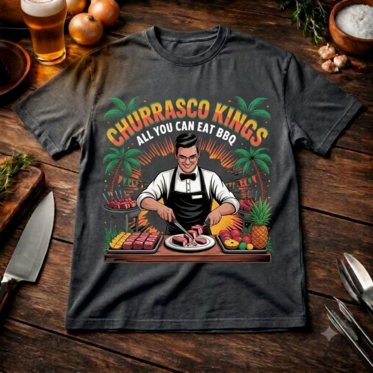 Churrasco Kings Oversized Shirt – All You Can Eat BBQ | Heavy Cotton