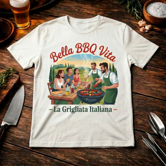 Bella BBQ Vita – Premium T-Shirt (Lustiges Italien & Grillen Lifestyle Shirt)