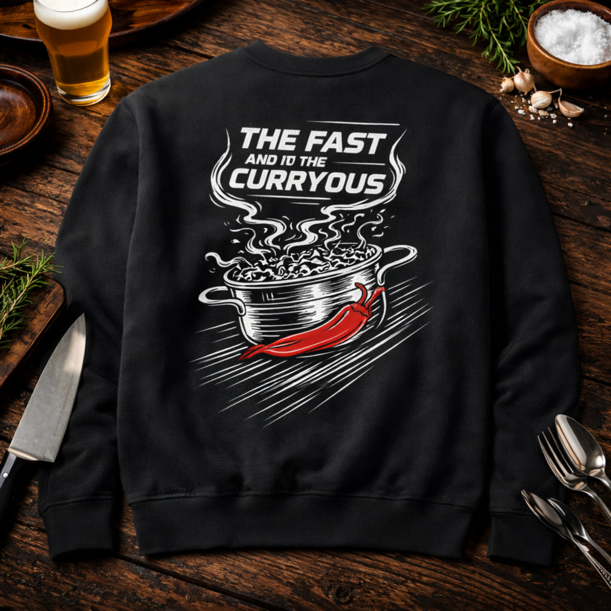 The Fast and the Curryous Bio Premium Organic Sweatshirt – Meatware Detailansicht