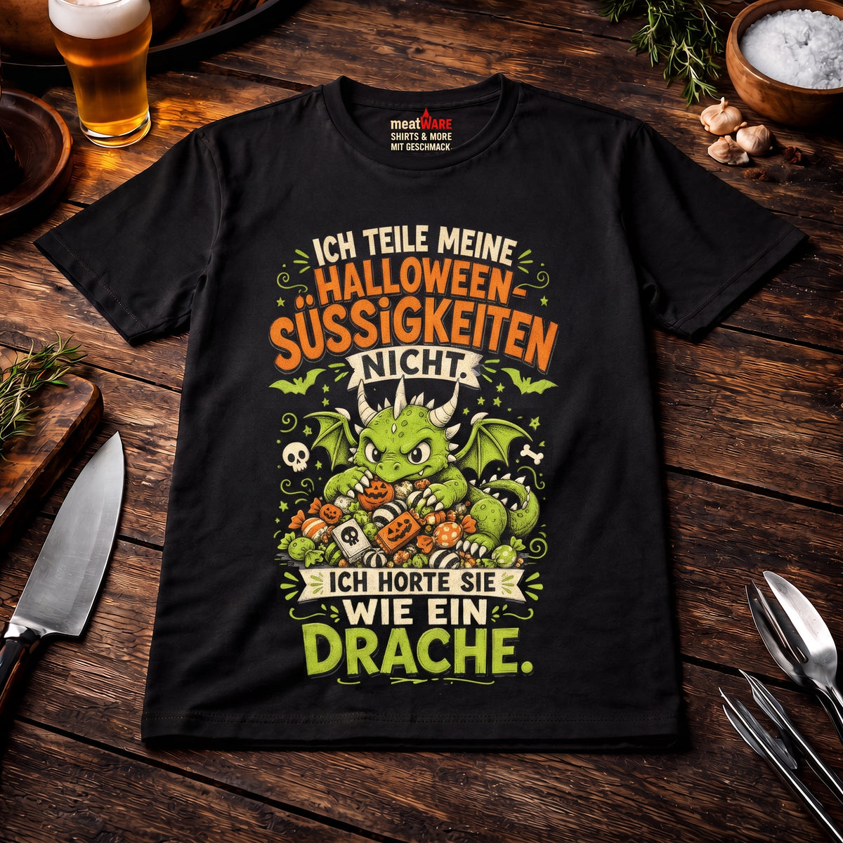 Ich horte meine Süßigkeiten wie ein Drache | Lustiges Trick or Treat Kinder T-Shirt
