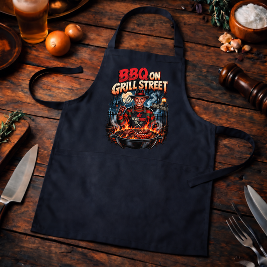 BBQ on Grill Street – Lustige Horror Grill Schürze