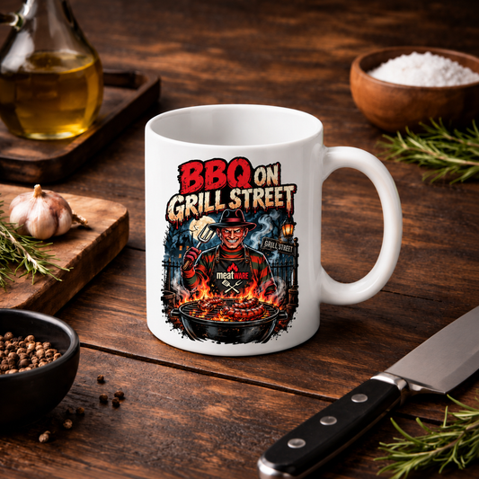 BBQ on Grill Street – Lustige Horror Grill Keramiktasse