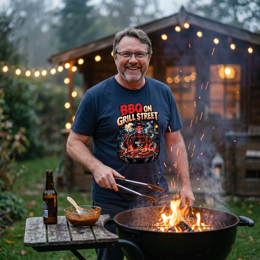 BBQ on Grill Street – Lustiges Horror Grill Premium T-Shirt