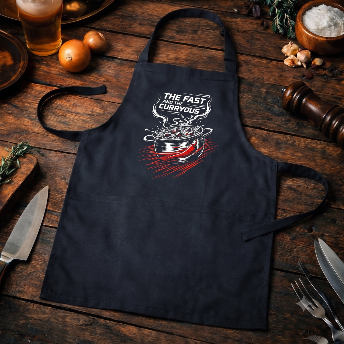 The Fast and the Curryous Koch-und Grillschürze – Meatware Produktfoto