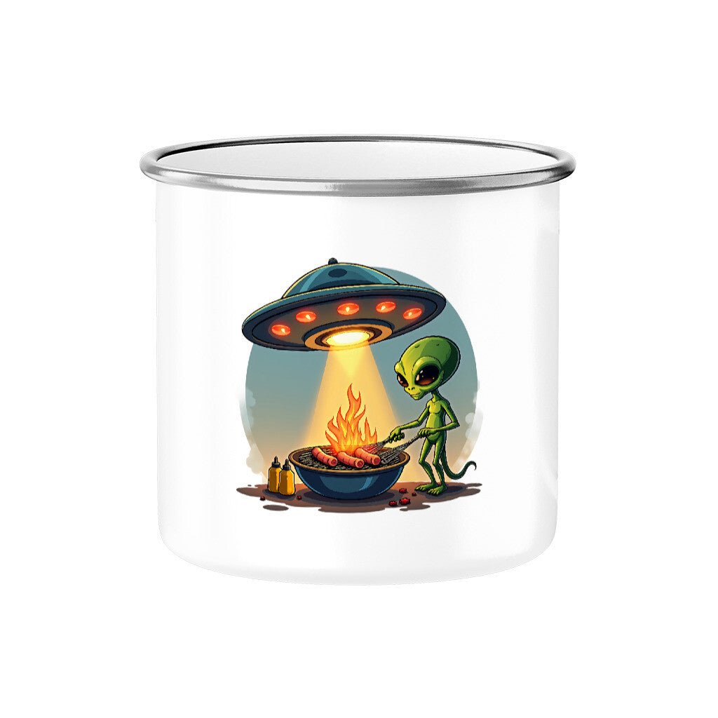 Alien BBQ - Emaille Tasse | Mug | Meatware