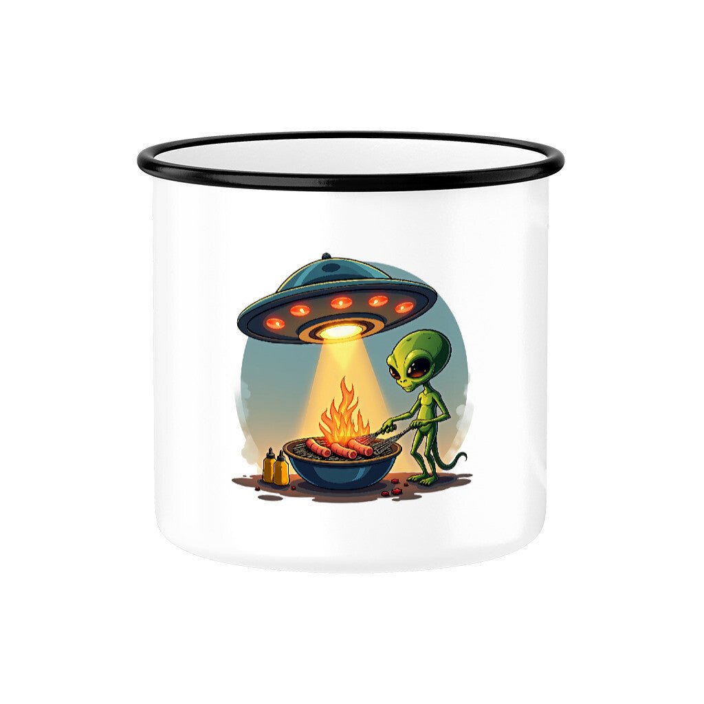 Alien BBQ - Emaille Tasse | Mug | Meatware