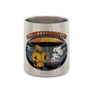 Allwettergriller – Es gibt kein schlechtes Wetter - Edelstahl - Tasse mit Karabiner | Mug | Meatware