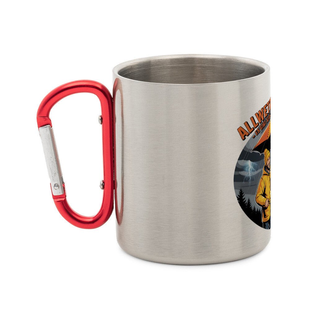 Allwettergriller – Es gibt kein schlechtes Wetter - Edelstahl - Tasse mit Karabiner | Mug | Meatware