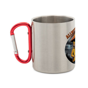 Allwettergriller – Es gibt kein schlechtes Wetter - Edelstahl - Tasse mit Karabiner | Mug | Meatware