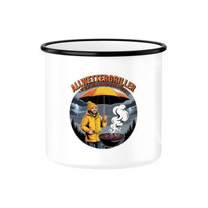 Allwettergriller – Es gibt kein schlechtes Wetter - Emaille Tasse | Mug | Meatware