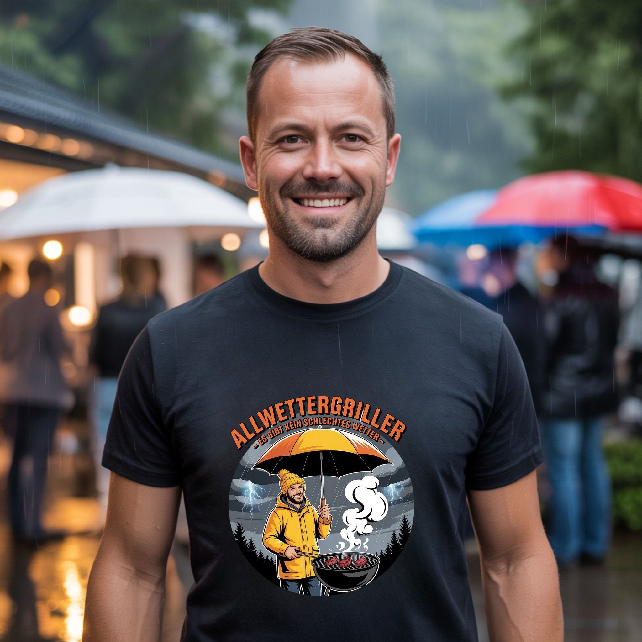 Allwettergriller – Es gibt kein schlechtes Wetter - HigherBlanks Premium T-Shirt | T-Shirt | Meatware