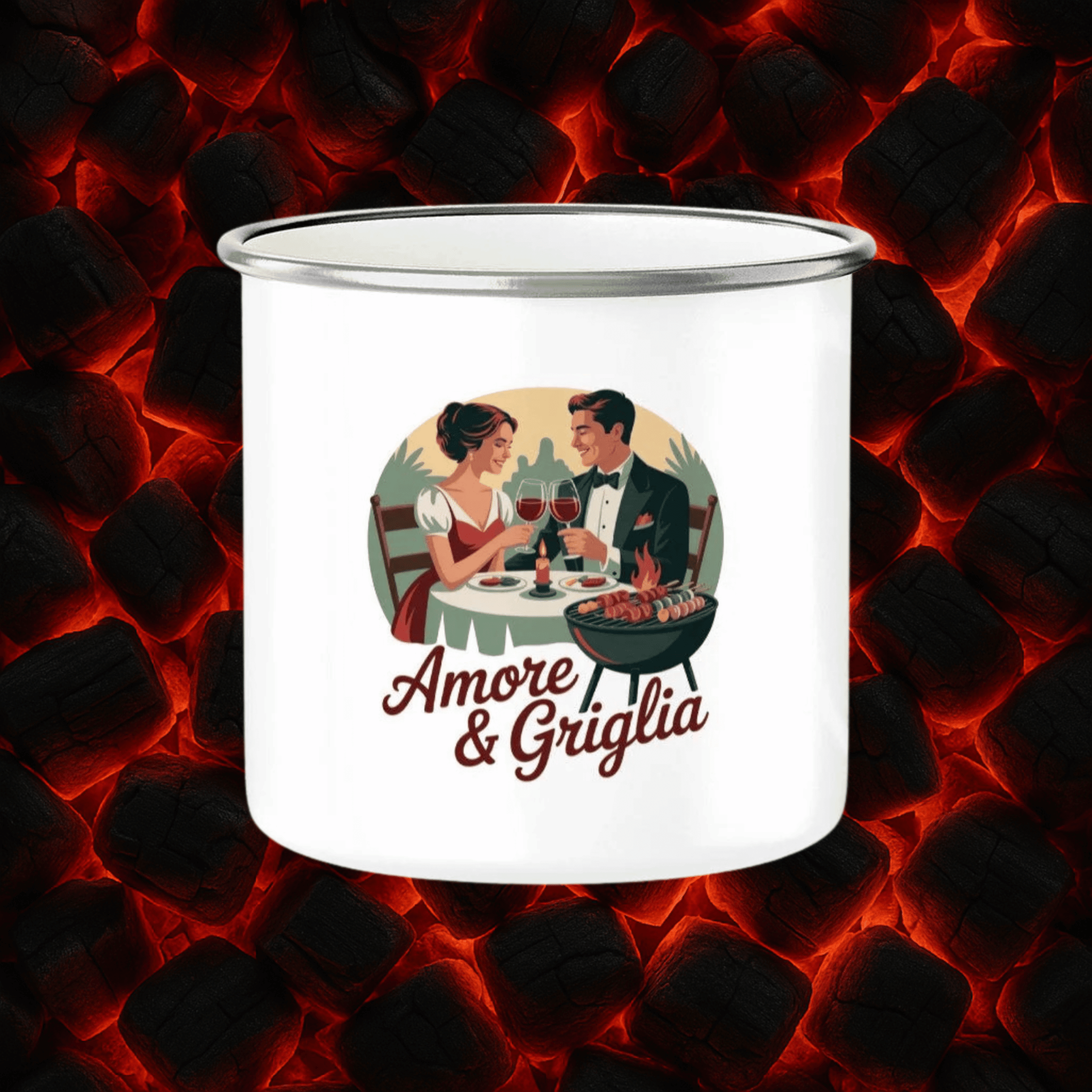 Amore & Griglia - Emaille Tasse | Mug | Meatware