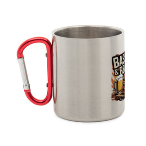 Bass, Bier & BBQ traditionell - Edelstahl - Tasse mit Karabiner | Mug | Meatware