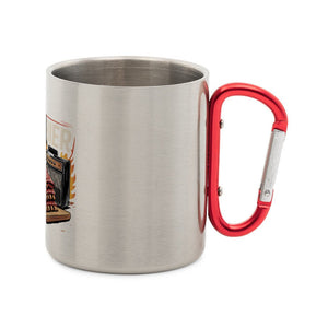 Bass, Bier & BBQ traditionell - Edelstahl - Tasse mit Karabiner | Mug | Meatware
