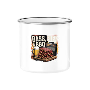 Bass, Bier & BBQ traditionell - Emaille Tasse | Mug | Meatware