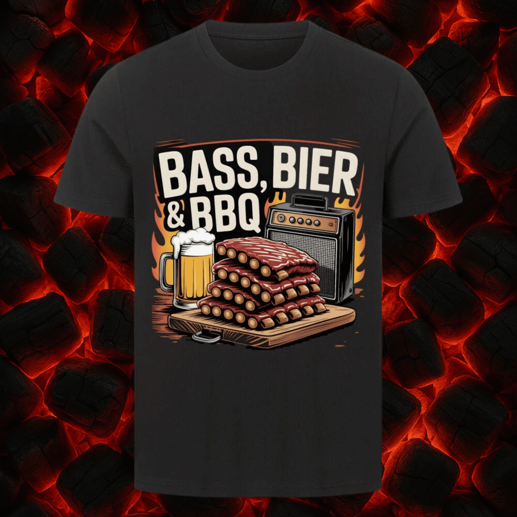 Bass, Bier & BBQ traditionell - HigherBlanks Premium T-Shirt | T-Shirt | Meatware