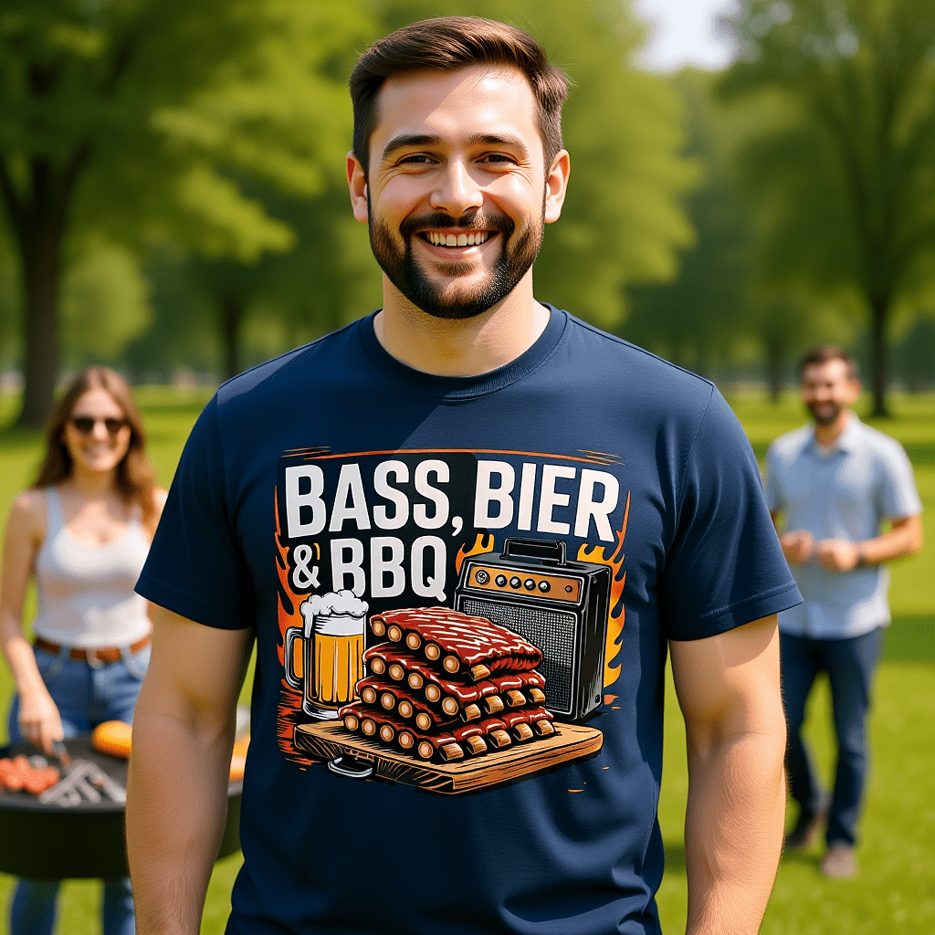 Bass, Bier & BBQ traditionell - HigherBlanks Premium T-Shirt | T-Shirt | Meatware