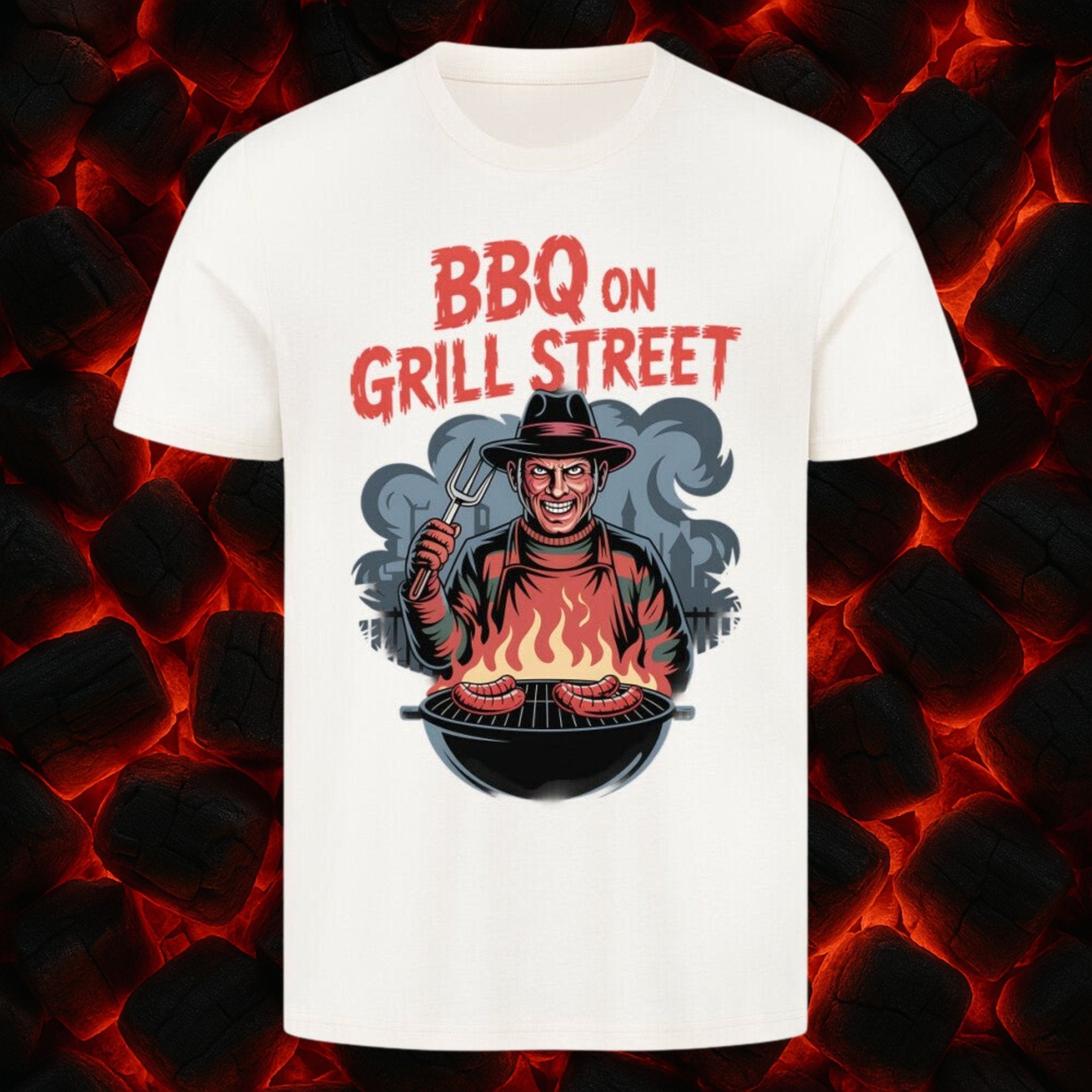 BBQ on Grill Street - HigherBlanks Premium T-Shirt | T-Shirt | Meatware