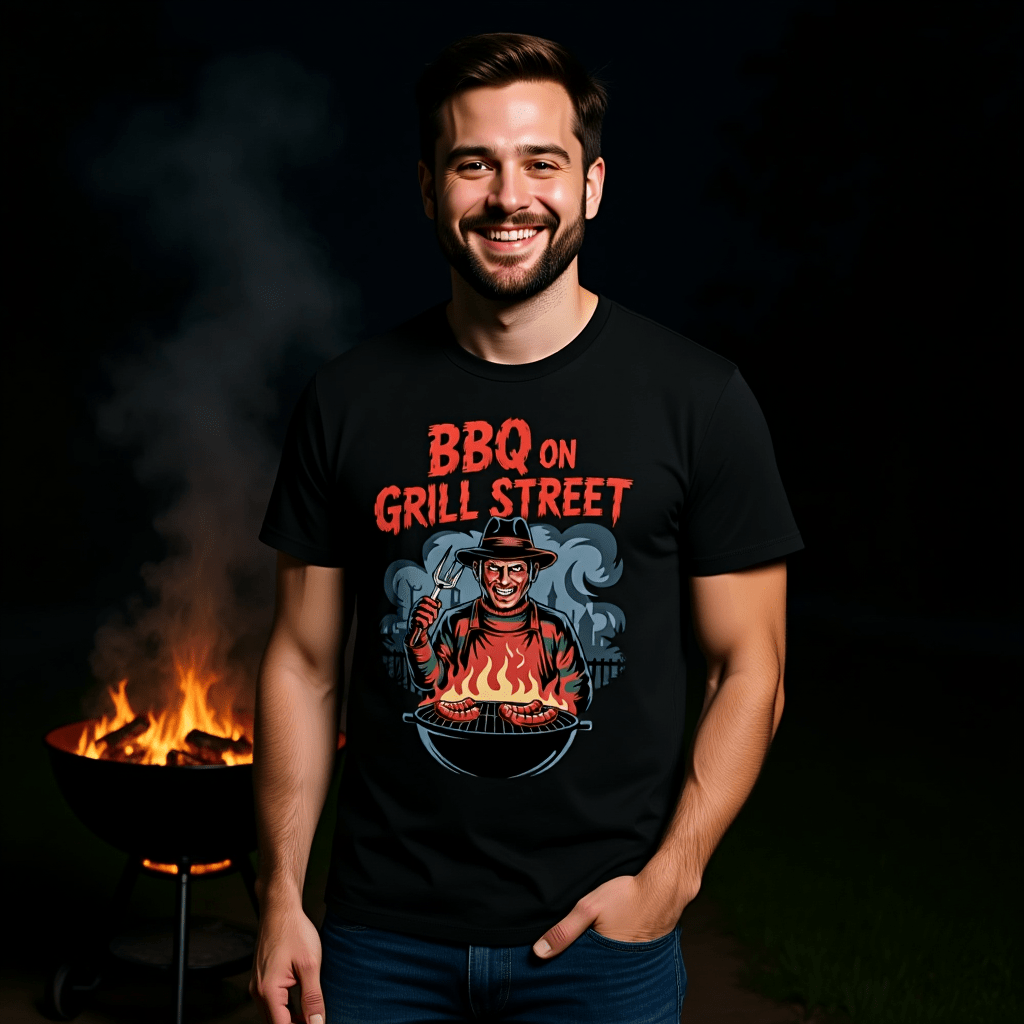 BBQ on Grill Street - HigherBlanks Premium T-Shirt | T-Shirt | Meatware