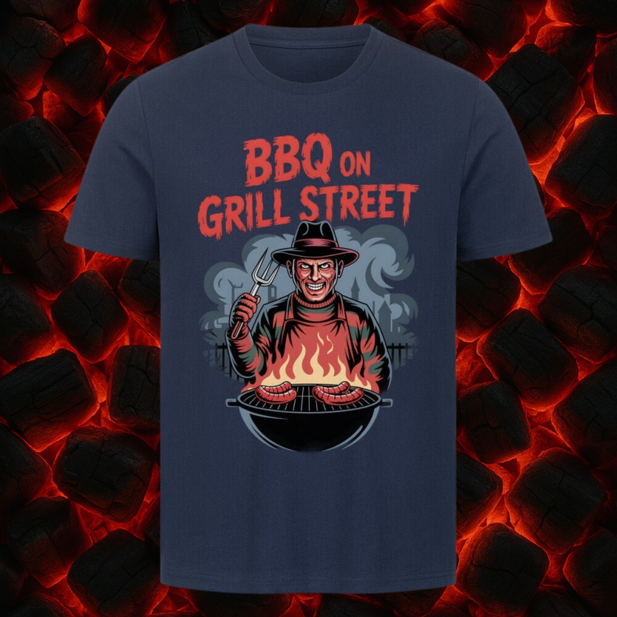 BBQ on Grill Street - HigherBlanks Premium T-Shirt | T-Shirt | Meatware