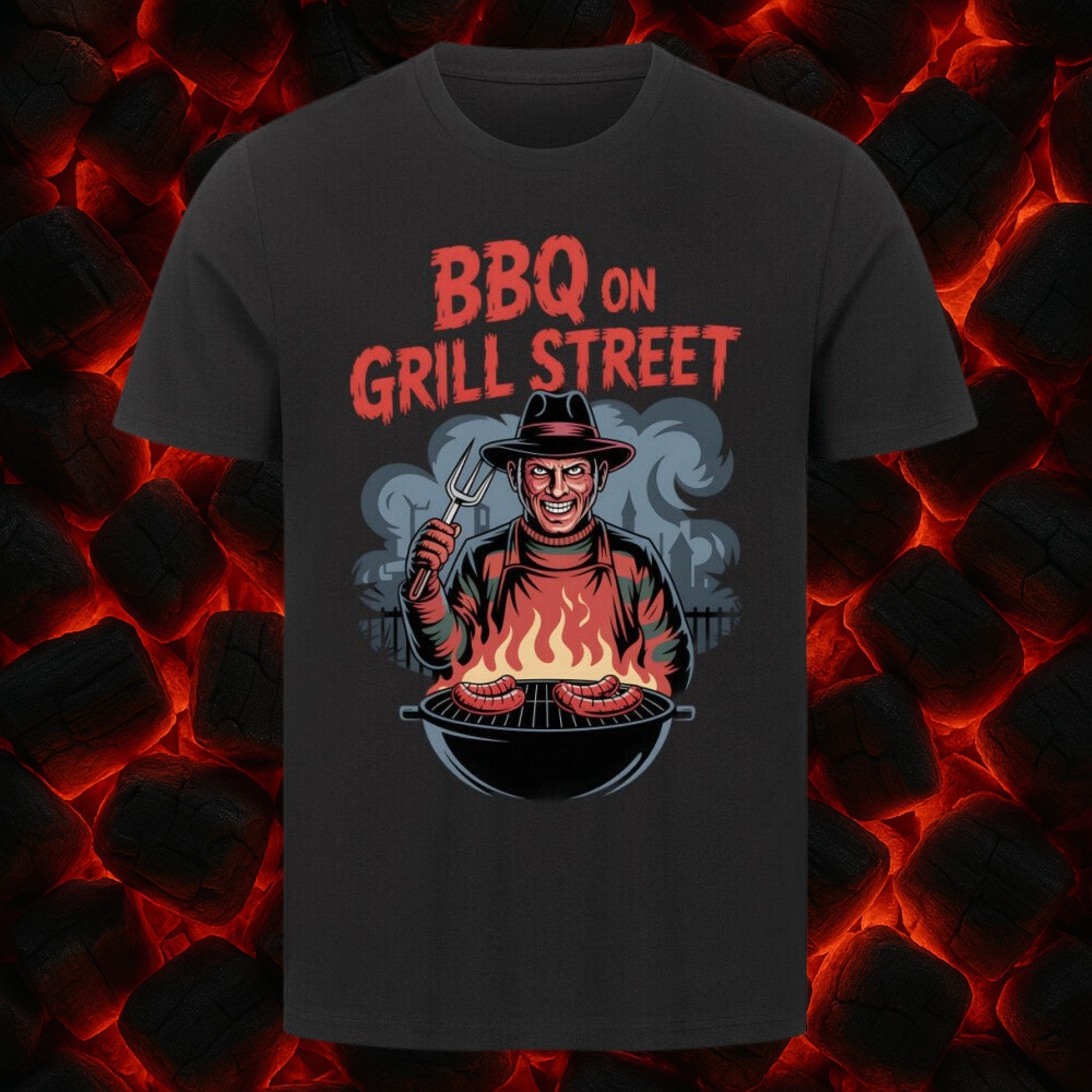 BBQ on Grill Street - HigherBlanks Premium T-Shirt | T-Shirt | Meatware