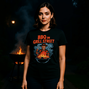 BBQ on Grill Street - HigherBlanks Premium T-Shirt | T-Shirt | Meatware