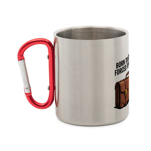 Born to Grill – Forced to Work - Edelstahl - Tasse mit Karabiner | Mug | Meatware