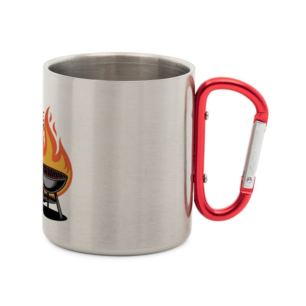 Born to Grill – Forced to Work - Edelstahl - Tasse mit Karabiner | Mug | Meatware