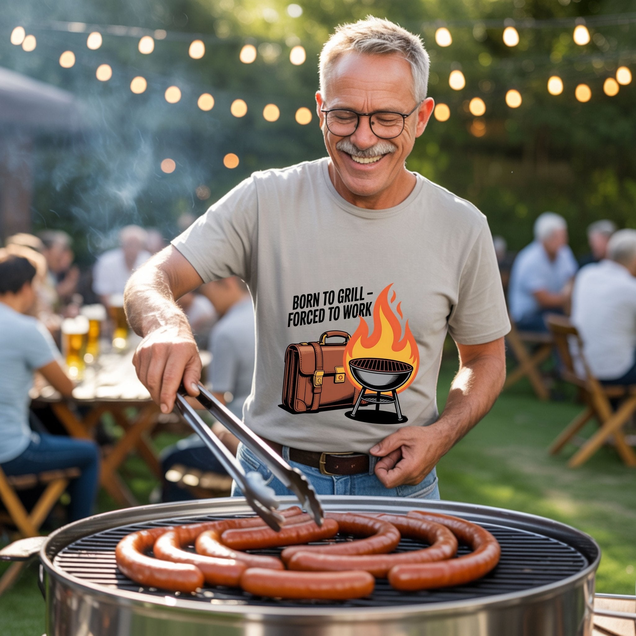 Born to Grill - Forced to Work - HigherBlanks Premium T-Shirt | T-Shirt | Meatware