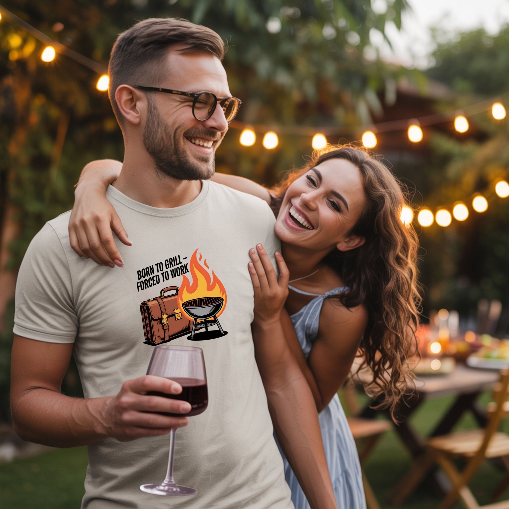 Born to Grill - Forced to Work - HigherBlanks Premium T-Shirt | T-Shirt | Meatware