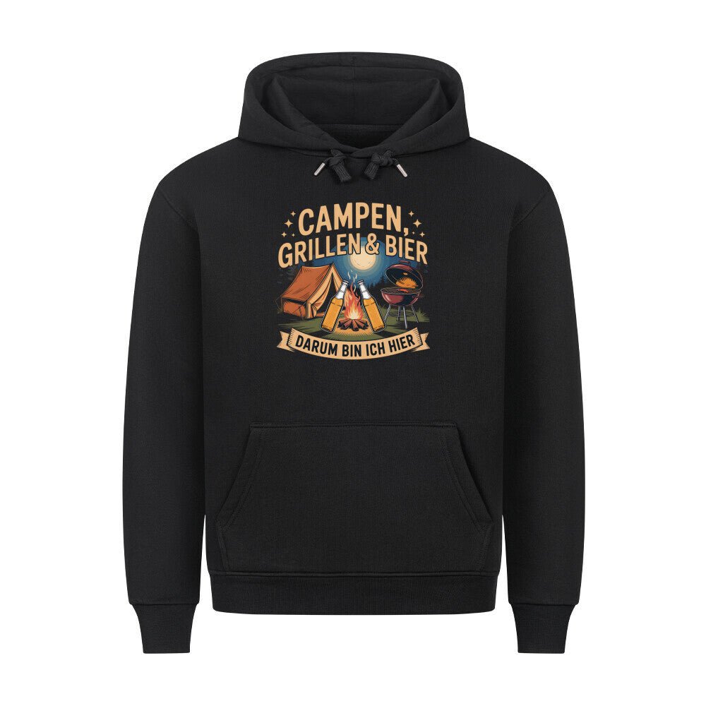 Campen, Grillen & Bier - Bierversion - HigherBlanks Premium Hoodie | Hoodie | Meatware