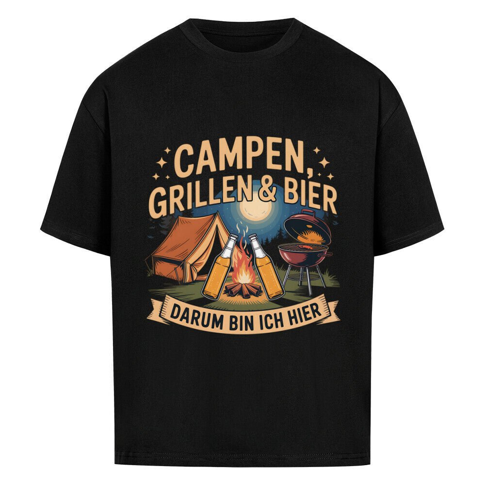 Campen, Grillen & Bier - Bierversion - VACANCY Oversized Shirt | T-Shirt | Meatware