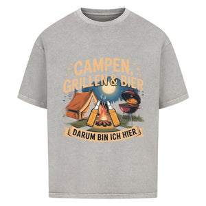 Campen, Grillen & Bier - Bierversion - VACANCY Oversized Shirt | T-Shirt | Meatware
