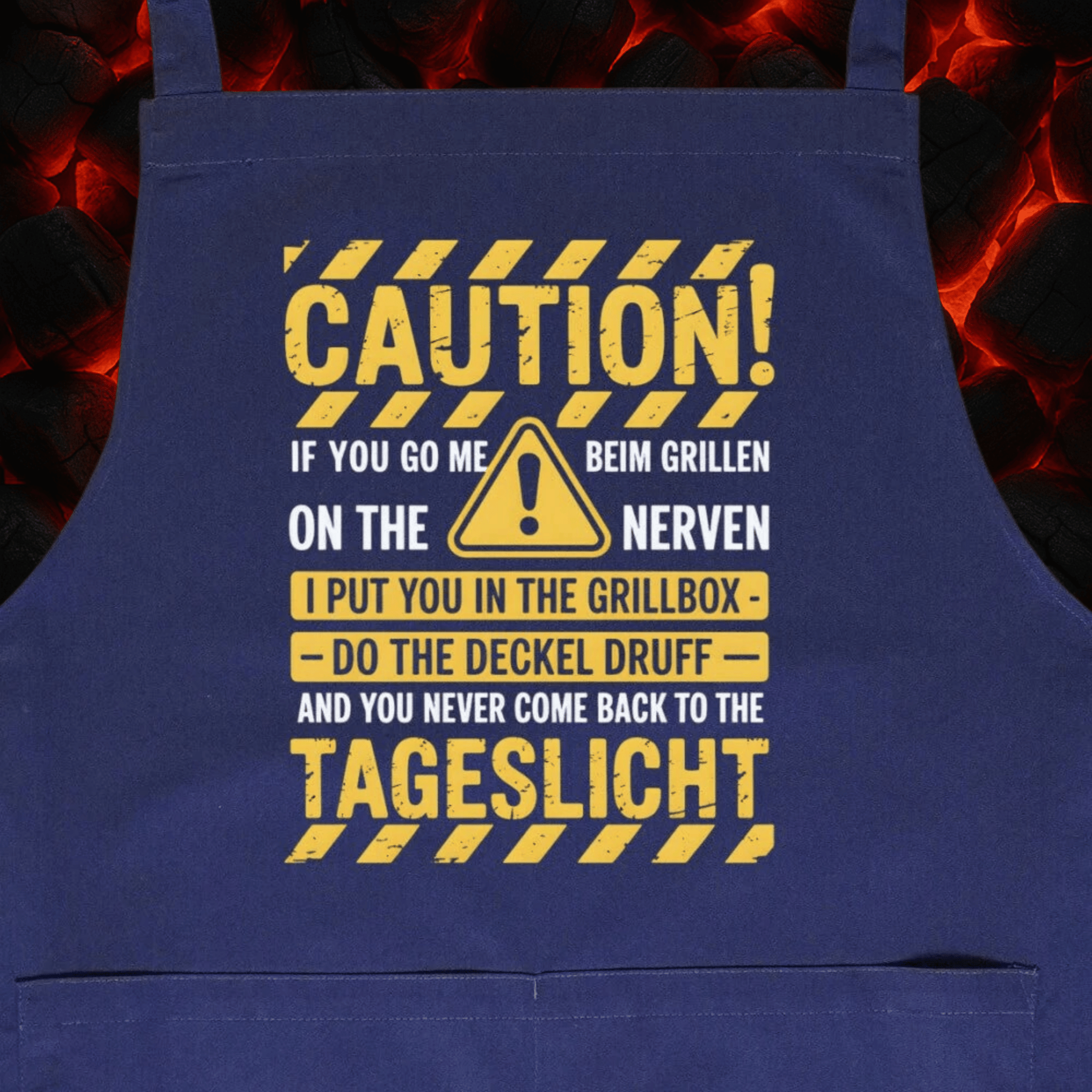 Caution Grillen - Grillschürze | Apron | Meatware