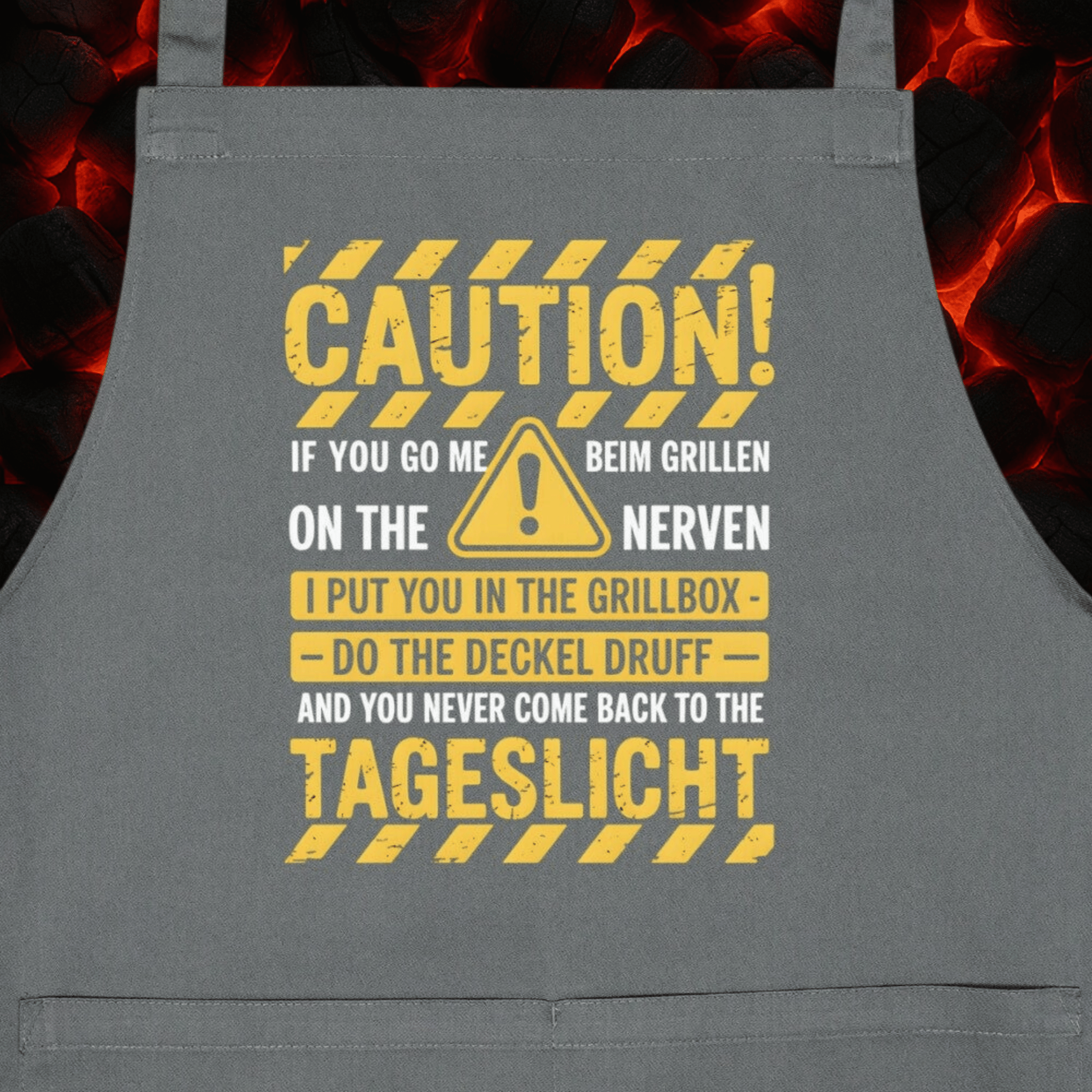 Caution Grillen - Grillschürze | Apron | Meatware