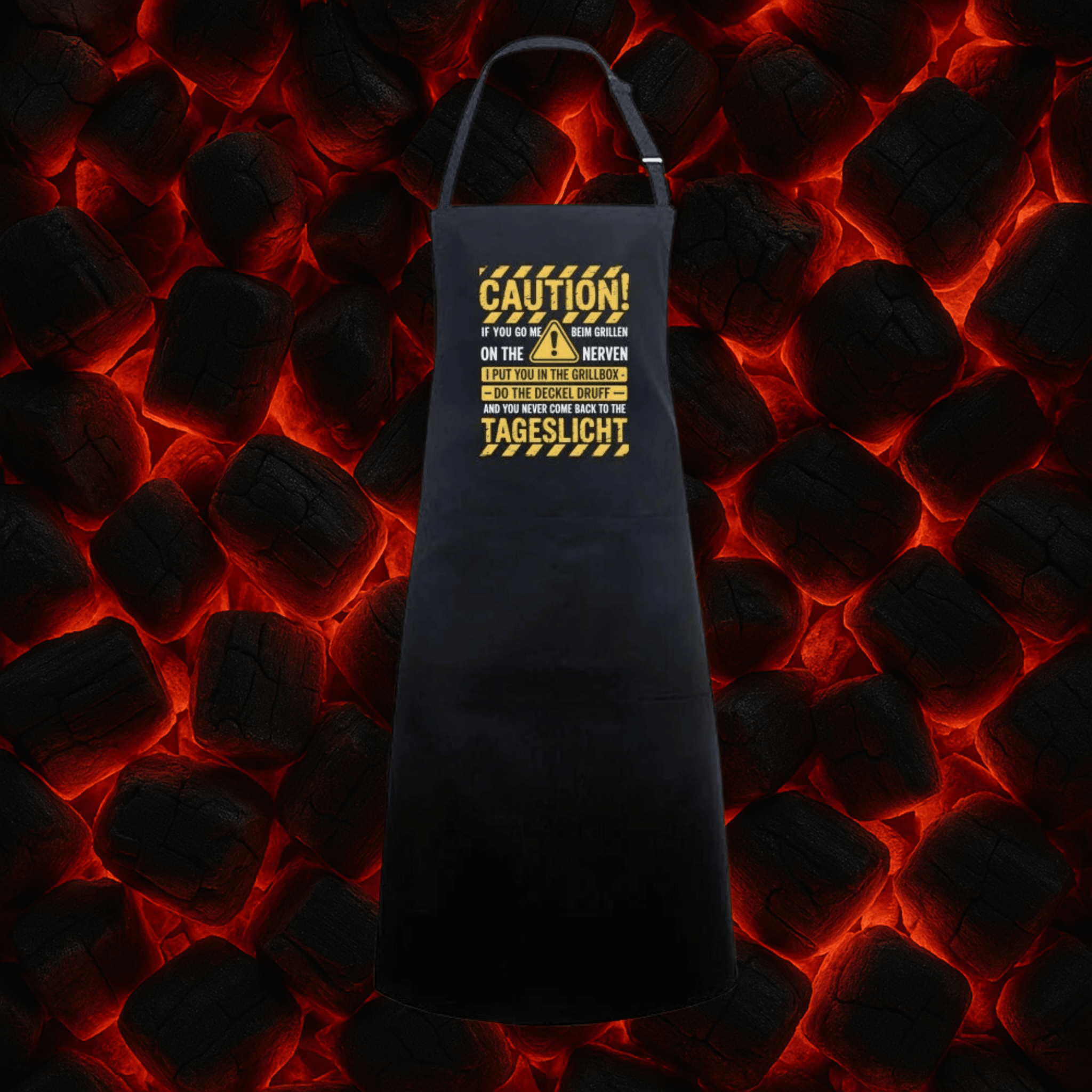 Caution Grillen - Grillschürze | Apron | Meatware