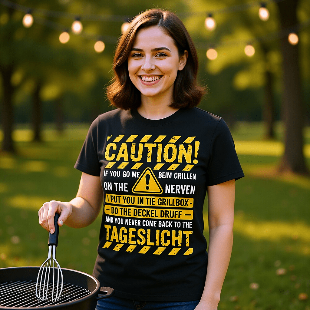 Caution Grillen - HigherBlanks Premium T-Shirt | T-Shirt | Meatware
