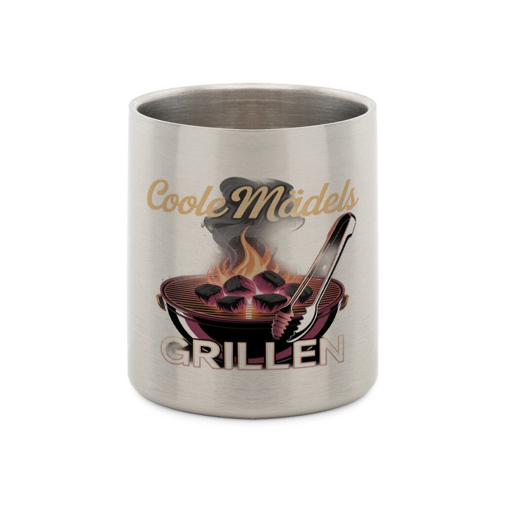 Coole Mädels grillen - Edelstahl - Tasse mit Karabiner | Mug | Meatware