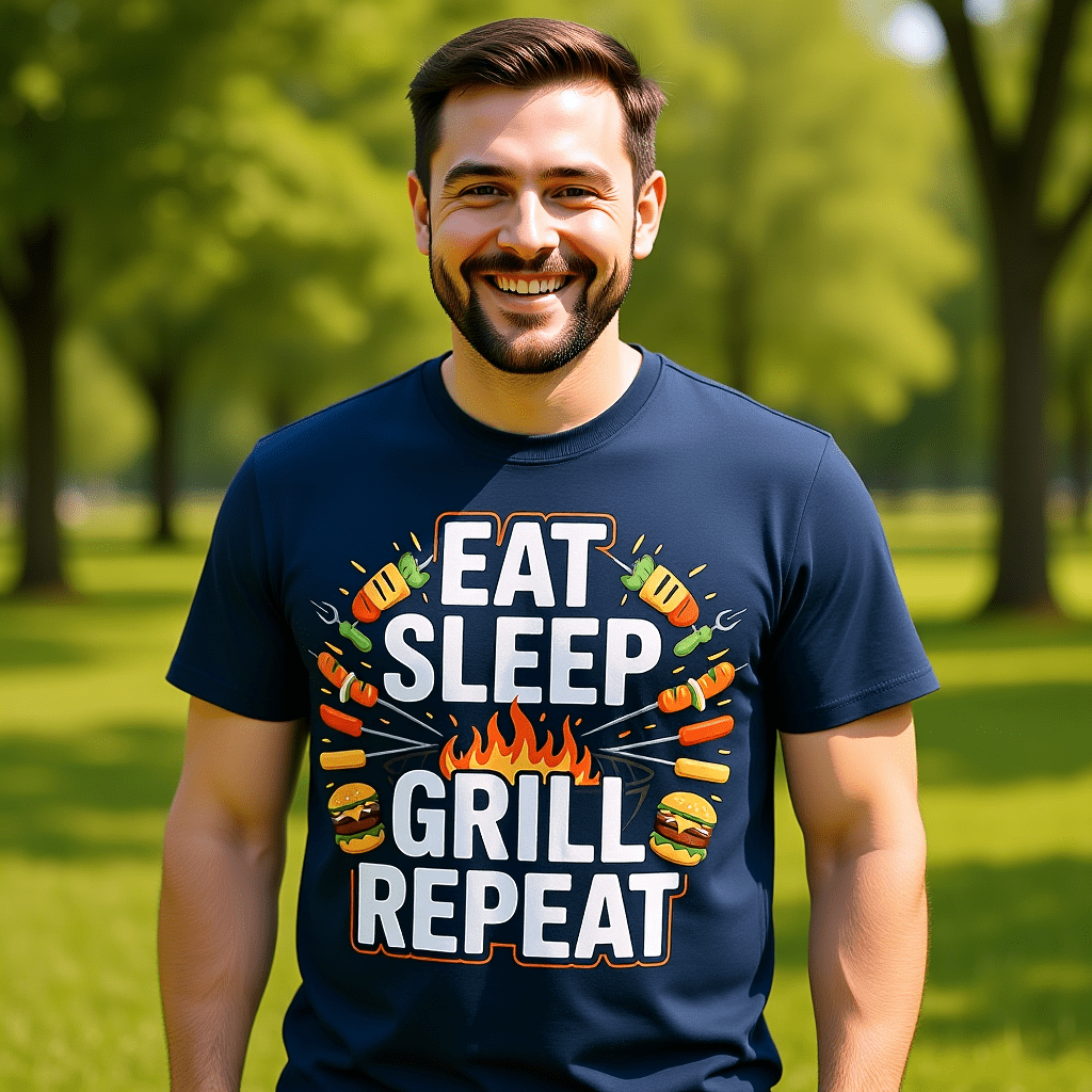 Eat Sleep Grill Repeat - HigherBlanks Premium T-Shirt | T-Shirt | Meatware