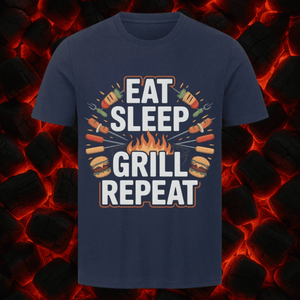 Eat Sleep Grill Repeat - HigherBlanks Premium T-Shirt | T-Shirt | Meatware
