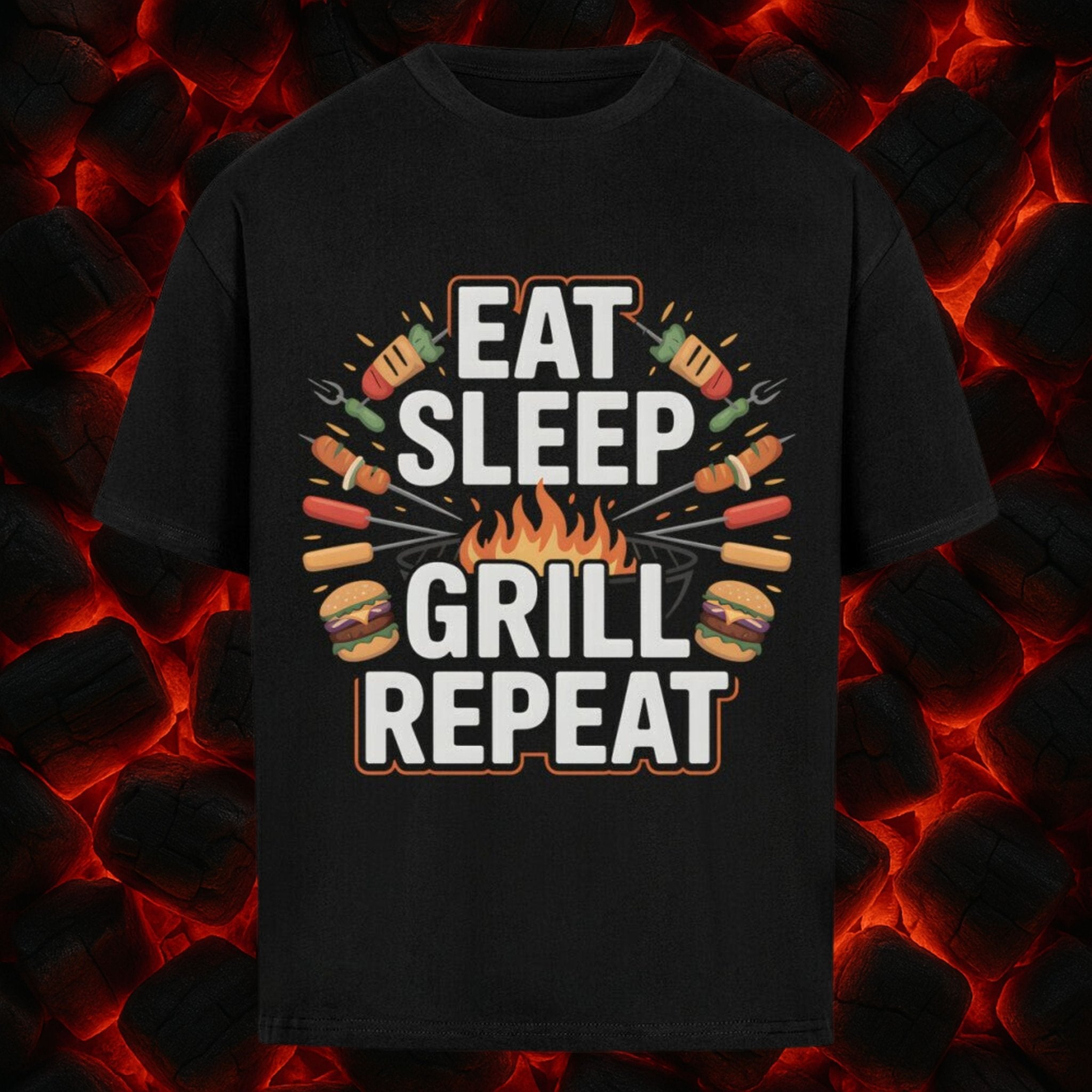 Eat Sleep Grill Repeat - VACANCY Oversized Shirt | T-Shirt | Meatware