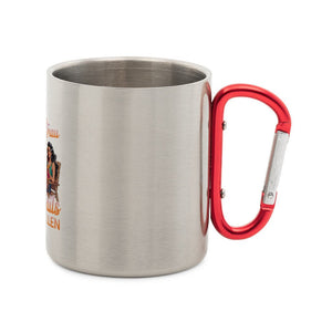 Einfache Frau - Cocktails und Grillen - Edelstahl - Tasse mit Karabiner | Mug | Meatware
