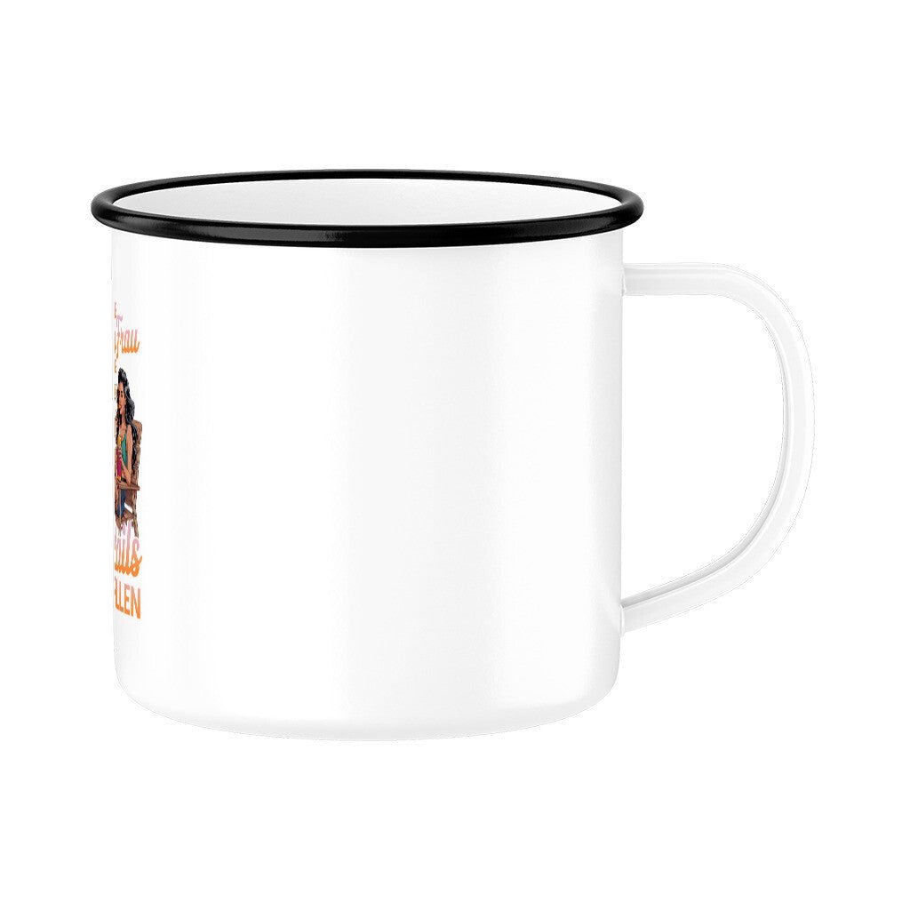 Einfache Frau - Cocktails und Grillen - Emaille Tasse | Mug | Meatware