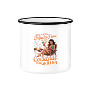 Einfache Frau - Cocktails und Grillen - Emaille Tasse | Mug | Meatware