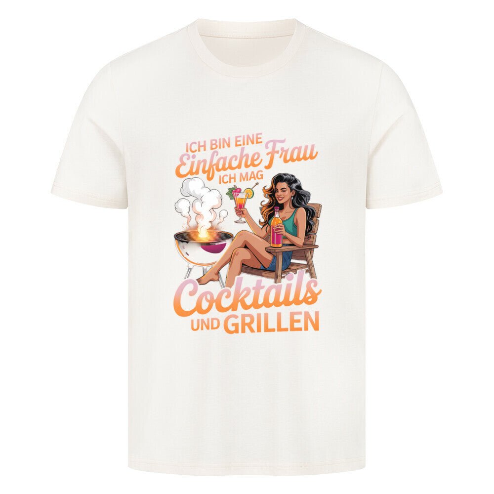 Einfache Frau - Cocktails und Grillen - HigherBlanks Premium T-Shirt | T-Shirt | Meatware