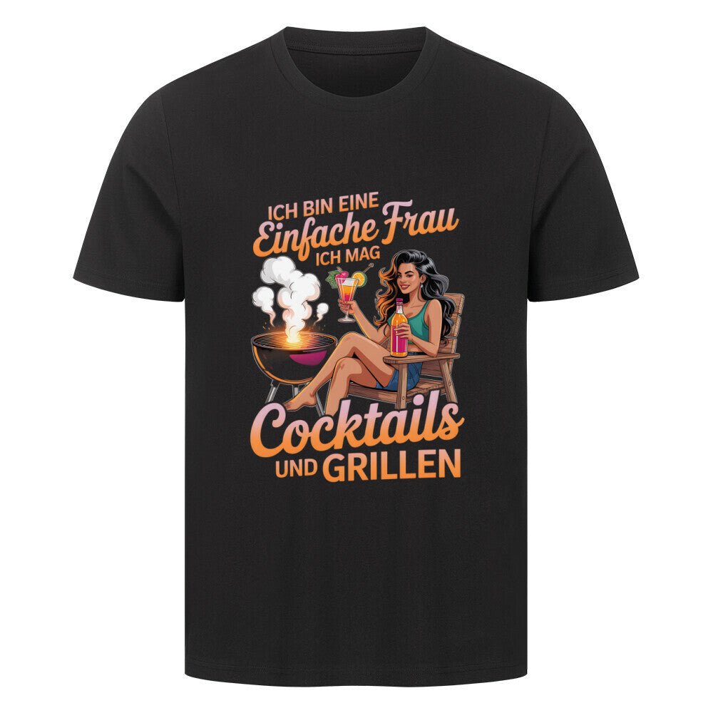 Einfache Frau - Cocktails und Grillen - HigherBlanks Premium T-Shirt | T-Shirt | Meatware